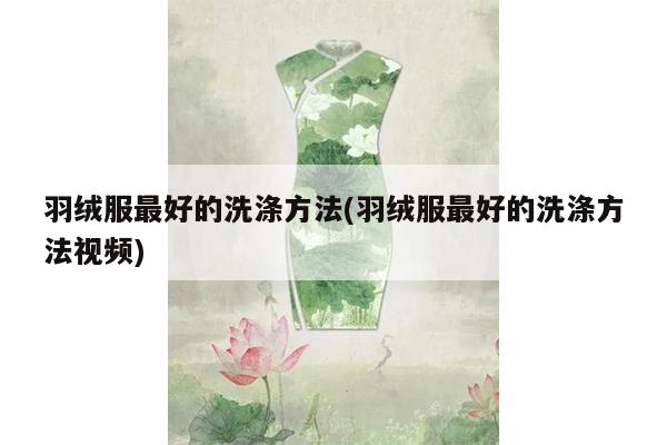 羽绒服最好的洗涤方法(羽绒服最好的洗涤方法视频)