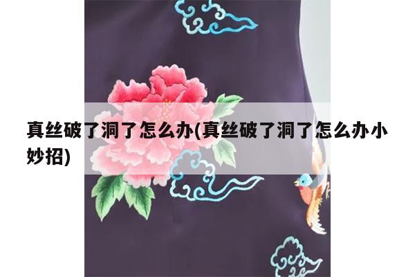 真丝破了洞了怎么办(真丝破了洞了怎么办小妙招)