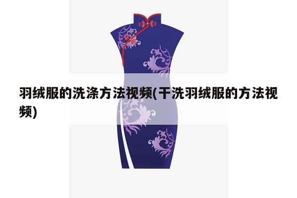 羽绒服的洗涤方法视频(干洗羽绒服的方法视频)