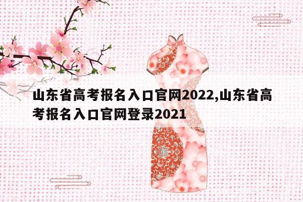 山东省高考报名入口官网2022,山东省高考报名入口官网登录2021