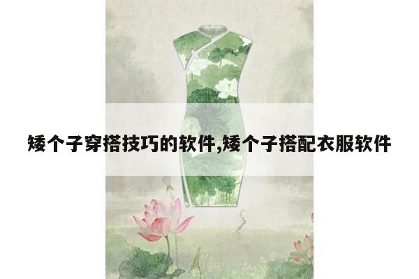 矮个子穿搭技巧的软件,矮个子搭配衣服软件