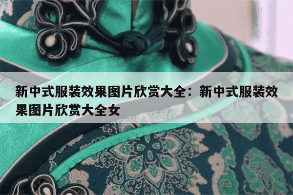 新中式服装效果图片欣赏大全：新中式服装效果图片欣赏大全女