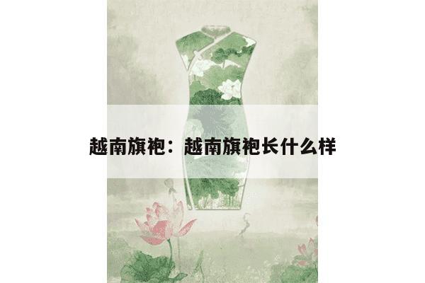 越南旗袍：越南旗袍长什么样